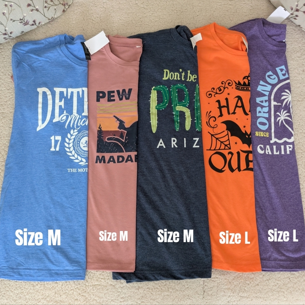 Lot Of T-Shirts Medium & Large (New)